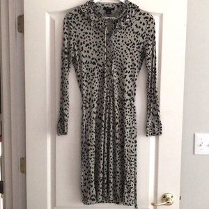 Pink Tartan Silk Chetah Print Dress